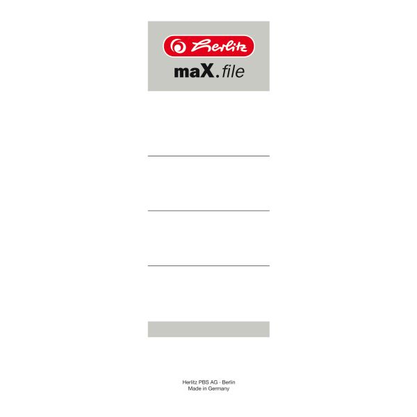 štítky na pořadač maX.file, samolepicí 8 cm, bílé, 50 ks