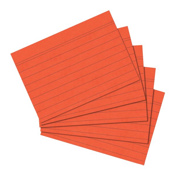 karta do kartotéky, A5, linka, oranžová 100 ks