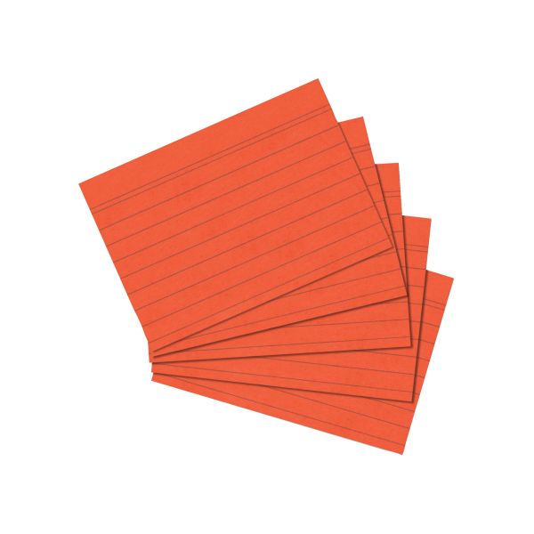 karta do kartotéky, A7, linka, oranžová 100 ks