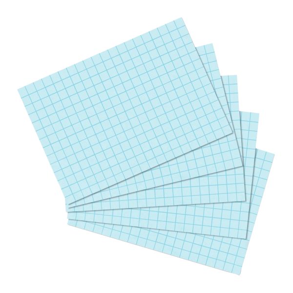 karta do kartotéky, A6, čtvereček, modrá 100 ks