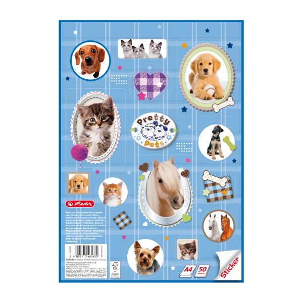 malířský blok, A4, Pretty Pets Sticker 50 listů, 1 motiv