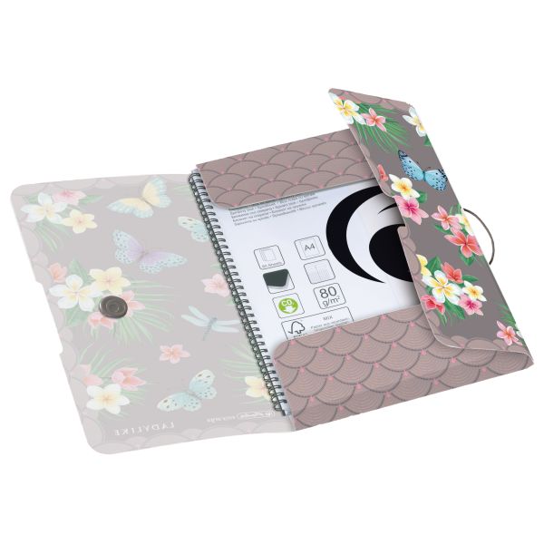 Desky s gumou A4/3chl, PP Ladylike Motýlci