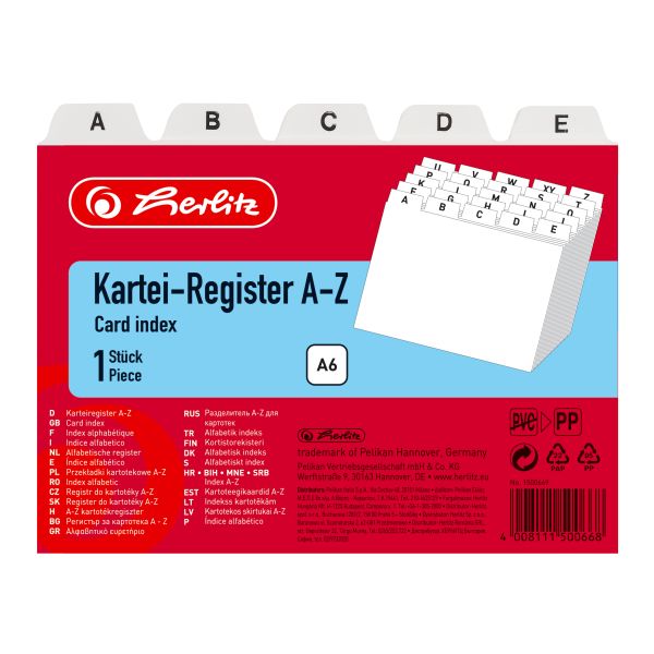 Registr do kartotéky A6