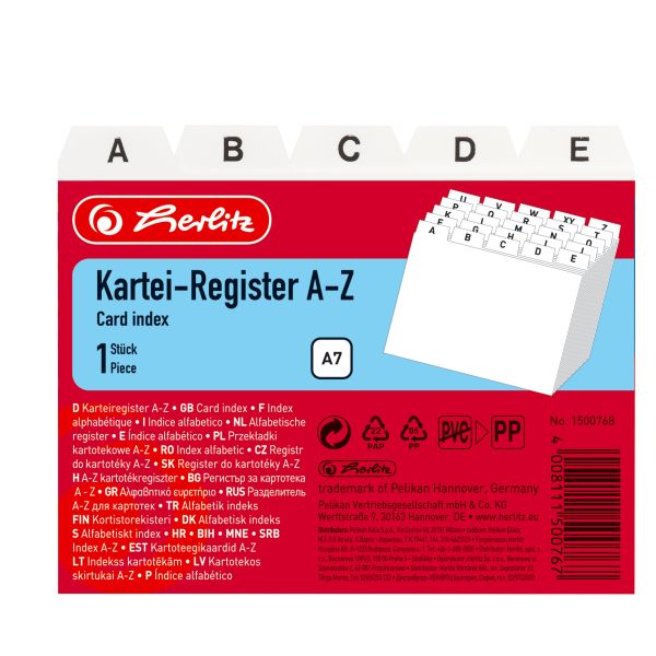 Registr do kartotéky A7