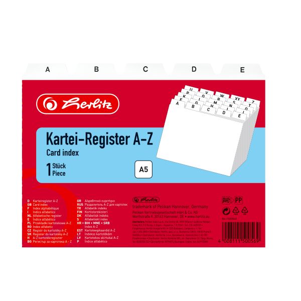 Registr do kartotéky A5, A-Z