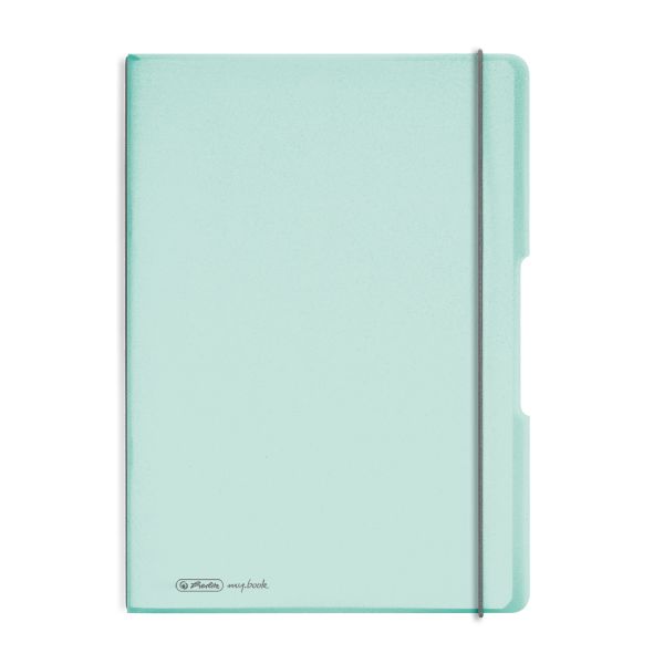 Notizheft flex PP A4,40Blatt kariert und 40Blatt liniert,minze, gelocht, Mikroperforation my.book