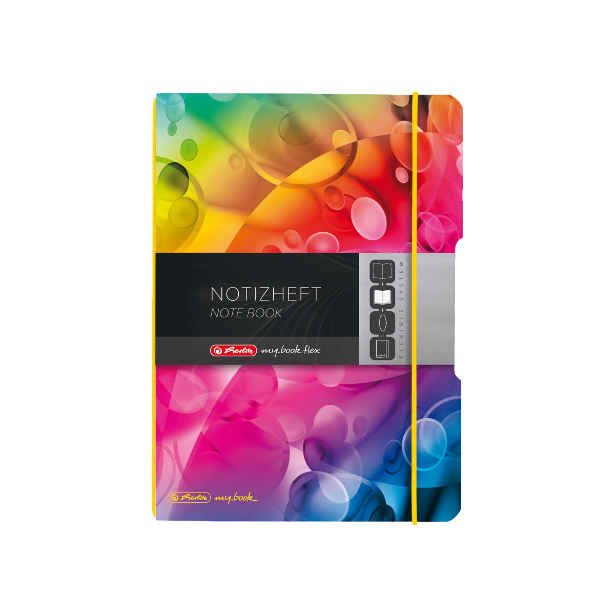 Notizheft flex Design A5,40 Blatt kariert, my.book Motiv Bubbles - Herlitz