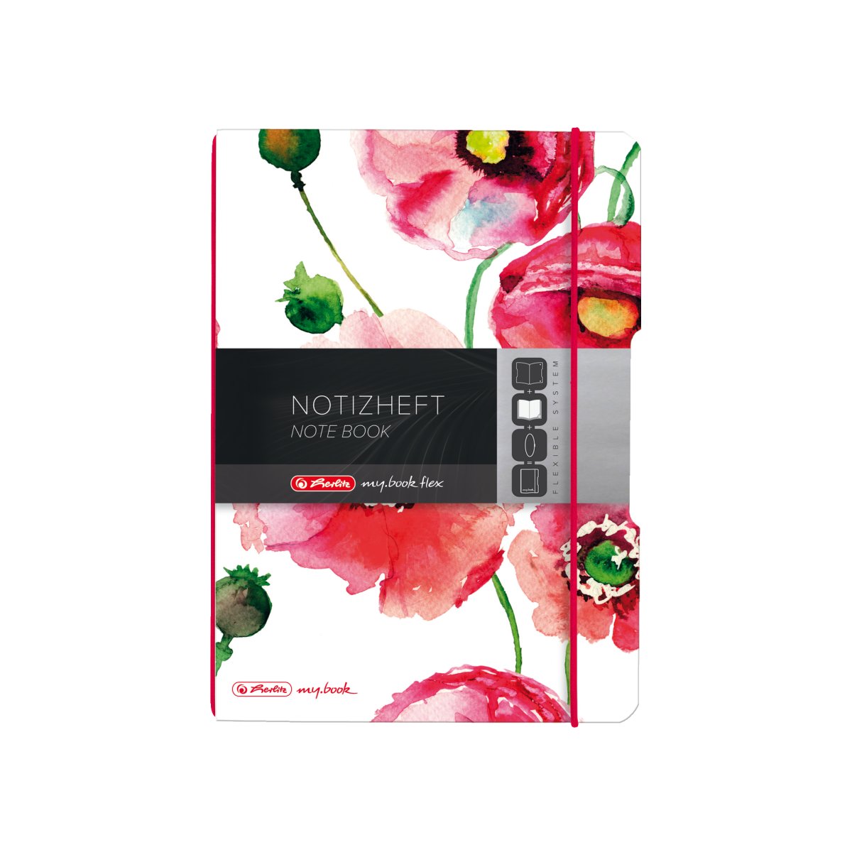 Herlitz Notizheft PP A4 Flex violett kariert liniert