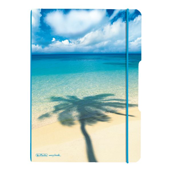 Notizheft flex PP A4,40Blatt kariert und 40Blatt liniert,Palme, gelocht, Mikroperforation my.book