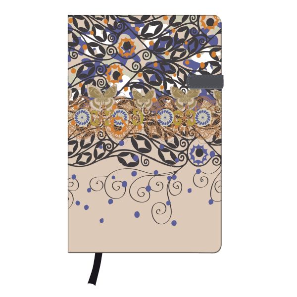 Notizbuch Lady A5 96 Blatt liniert Romantic mit Leseband und Falttasche my.book