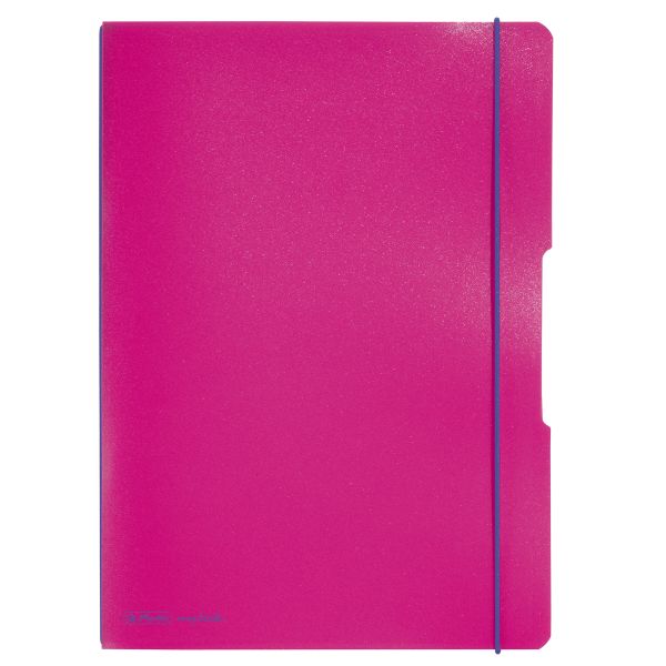 Notizheft flex PP A4,40Blatt kariert und 40Blatt liniert,pink, gelocht, Mikroperforation my.book