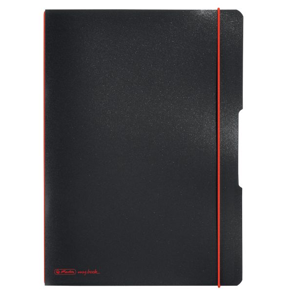 Notizheft flex PP A4,40Blatt kariert und 40Blatt liniert,schwarz, gelocht, Mikroperforation my.book