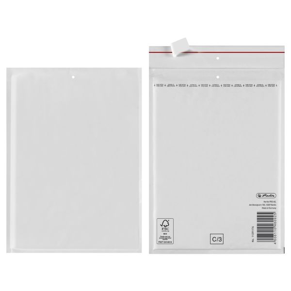 Luftpolstertasche C 17x22 cm haftklebend weiß FSC Mix