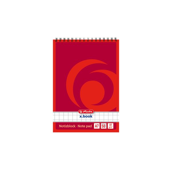 Spiralnotizblock A7 50 Blatt kariert