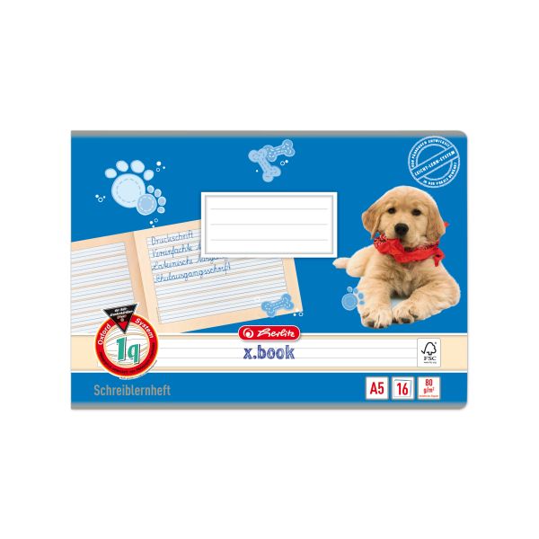 Herlitz Schulheft A5 quer Lineatur 1q, 16 Blatt
