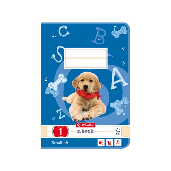 Herlitz Schulheft A5 Lineatur 1 mit Motiv, 16 Blatt