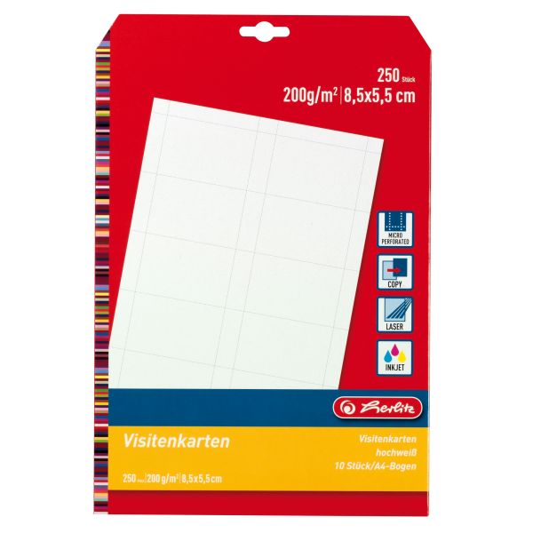 Visitenkarte blanko 200g 25 Blatt à 10 Stück