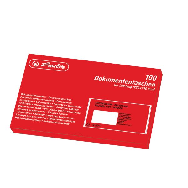 Lieferscheintasche DIN lang selbstklebend 100er Packung