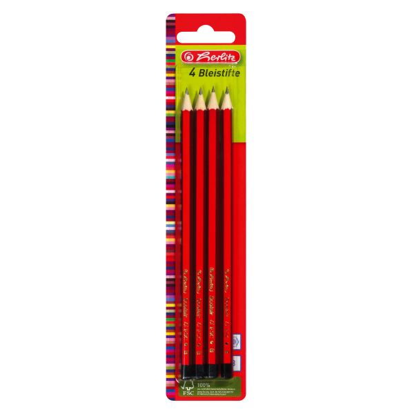 Bleistifte Scolair B 4 Stück FSC auf Blisterkarte
