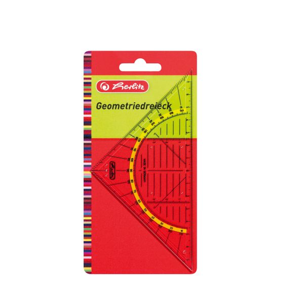 Geometrie-Dreieck klein Kunststoff 16cm transparent