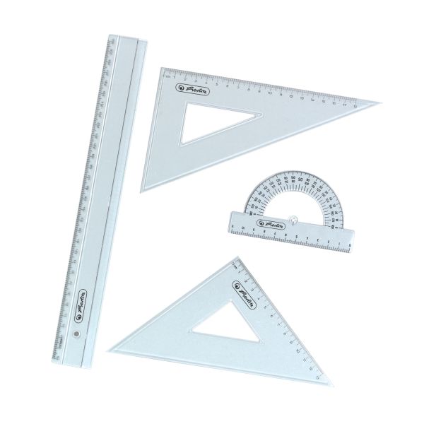 Geometrie-Set 4-teilig Kunststoff transparent