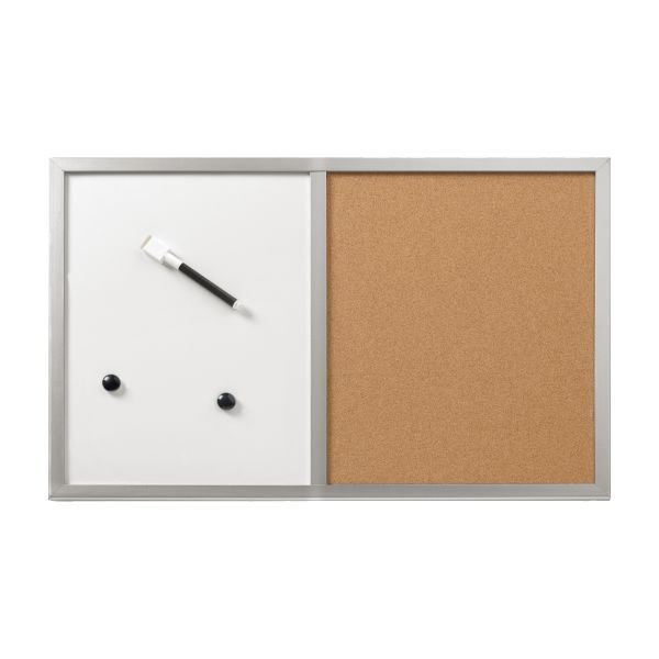 Pinnwand und Magnettafel 40x60cm mit silberfarben Holzrahmen