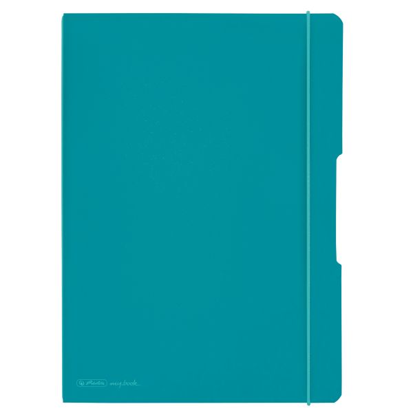 Notizheft flex PP A4,40Blatt kariert und 40Blatt liniert,car.turquoise, gelocht, Mikroperforation my.book