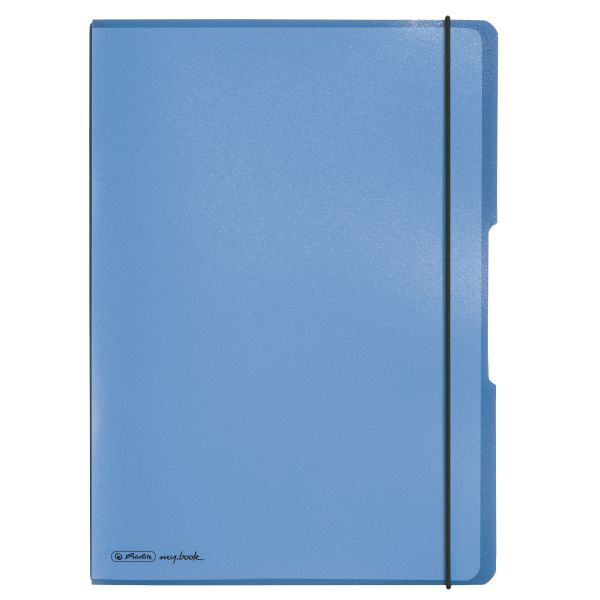 Notizheft flex PP A4,40Blatt kariert und 40Blatt liniert,blau,gelocht, Mikroperforation my.book