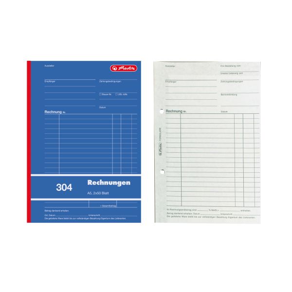 Rechnungsbuch A5 304 2x50 Blatt