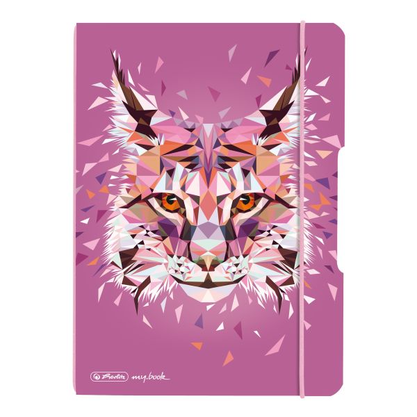 Notizheft flex PP A5,40 Blatt, punktiert Wild Animals Luchs, my.book