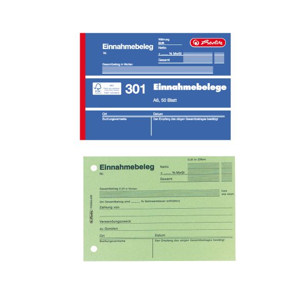Einnahmebeleg A6 301 50 Blatt FSC