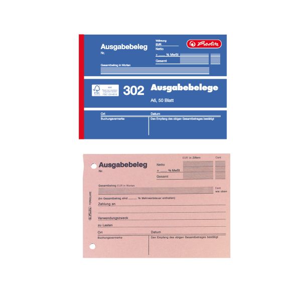 Ausgabebeleg A6 302 50 Blatt FSC