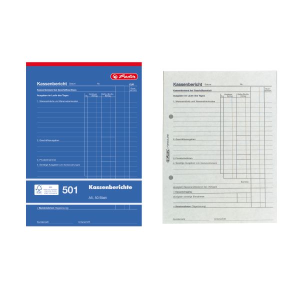 Kassenberichtsblock A5 501 50 Blatt FSC