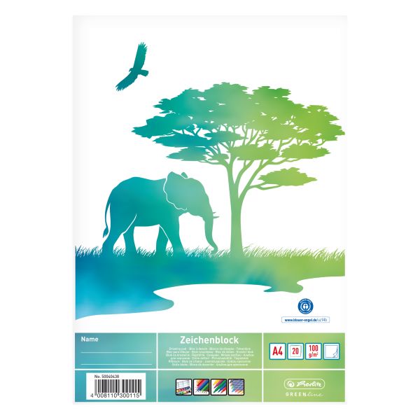 Zeichenblock A4 GREENline Elefant 20 Blatt