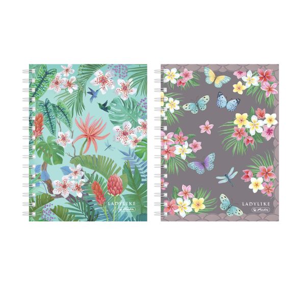 Spiralboutiquebuch A5 Ladylike 100 Blatt kariert 2 Motive sortiert