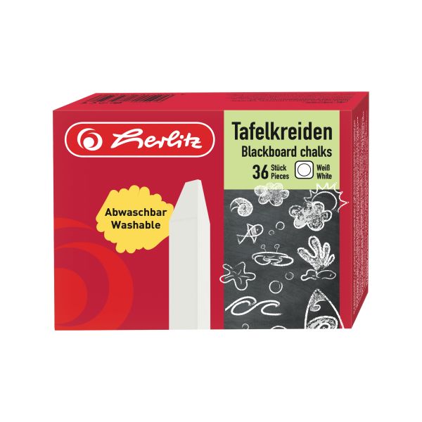 Tafelkreide weiß 36 Stück in Faltschachtel