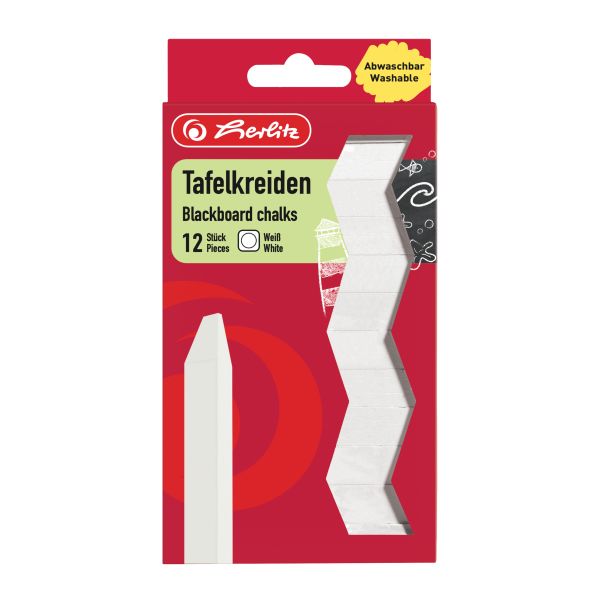 Tafelkreide weiß 12 Stück in Hängepackung
