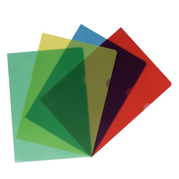 document protector A4 embossed assorted colours 20 pieces