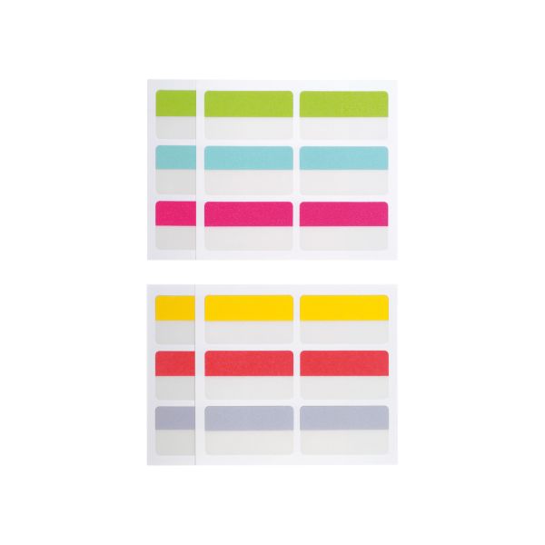 sticky register index tabs 22x40 mm 24 pieces 6 colored sorted á 4 pieces hanging package