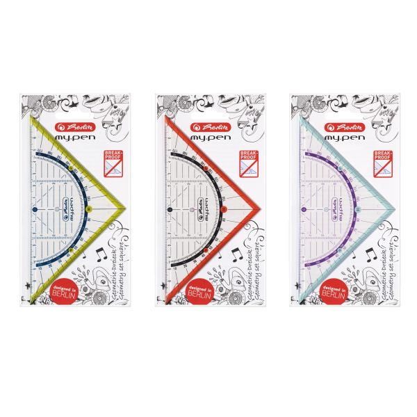 geometry triangle my.pen plastic 16cm assorted colours