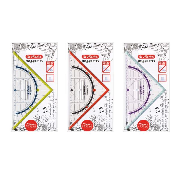 geometry triangle my.pen plastic 16cm with grip assorted colours