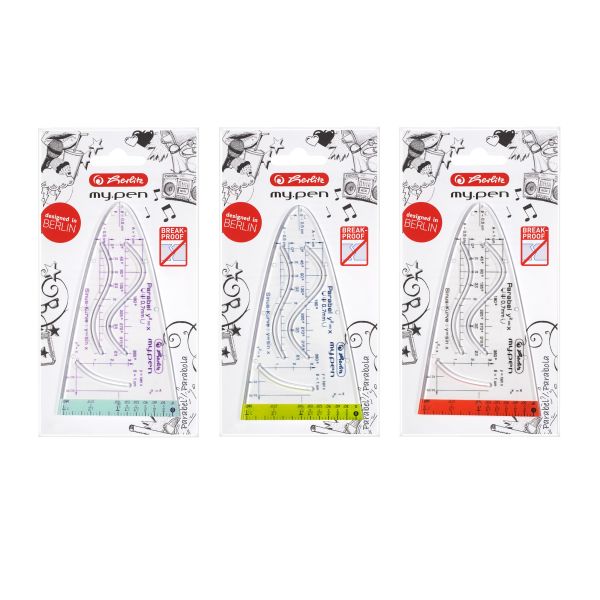parabola curve my.pen plastic assorted colours