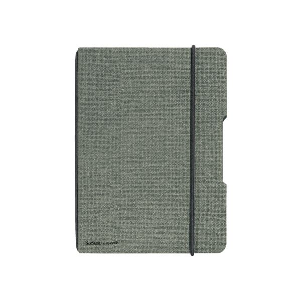 Notebook flex canvas A5,40 sheets, dotted, FSC-Mix, grey, my.book