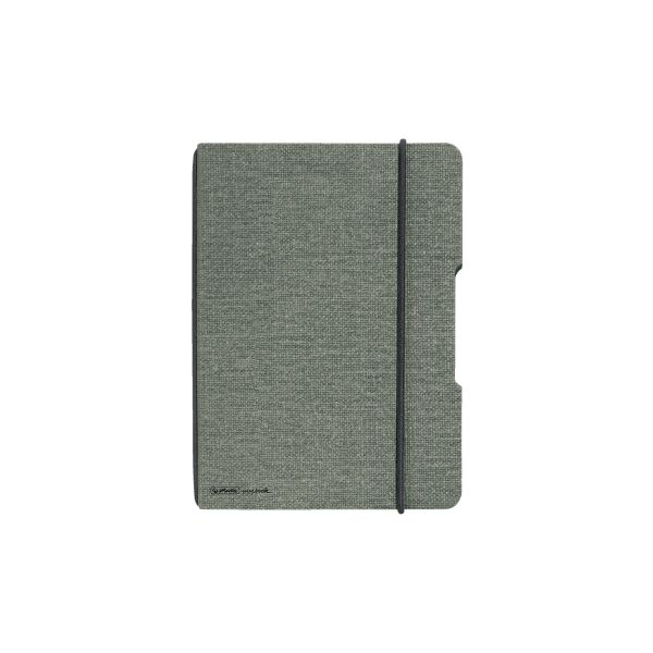 Notebook flex canvas A6,40 sheets, dotted, FSC-Mix, grey, my.book