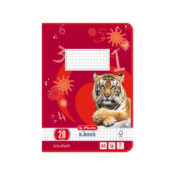 exercise book A5 16 sheets FSC Mix no.28 motif Tiger