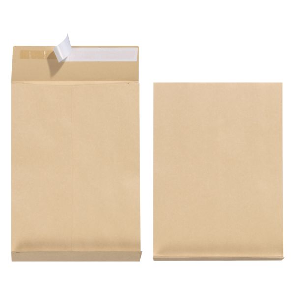 gusseted envelope C4 120g peel and seal 2cm gusset brown 100 pieces