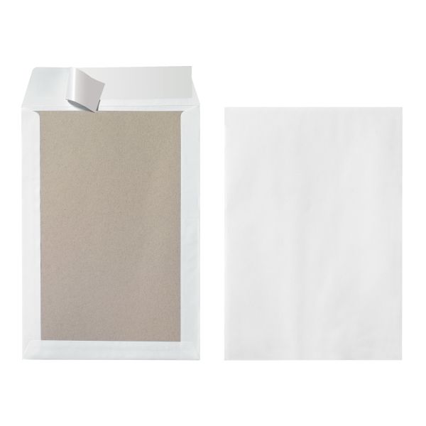 mailing bag B4 120g cardboard back peel and seal white 100 pcs.