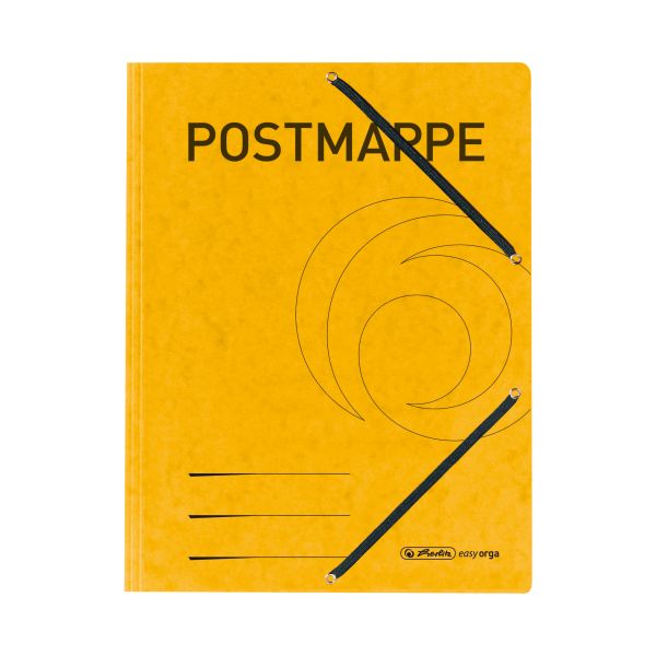 3-flap file with elastics A4 Postmappe yellow