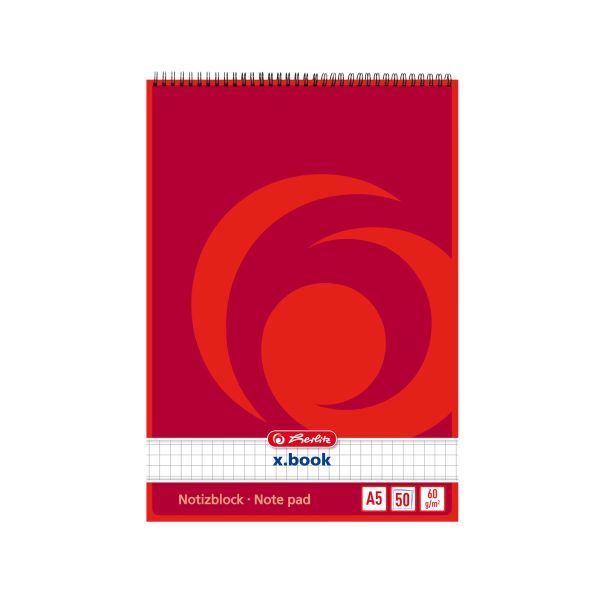 spiral note pad A5 50 sheets squared