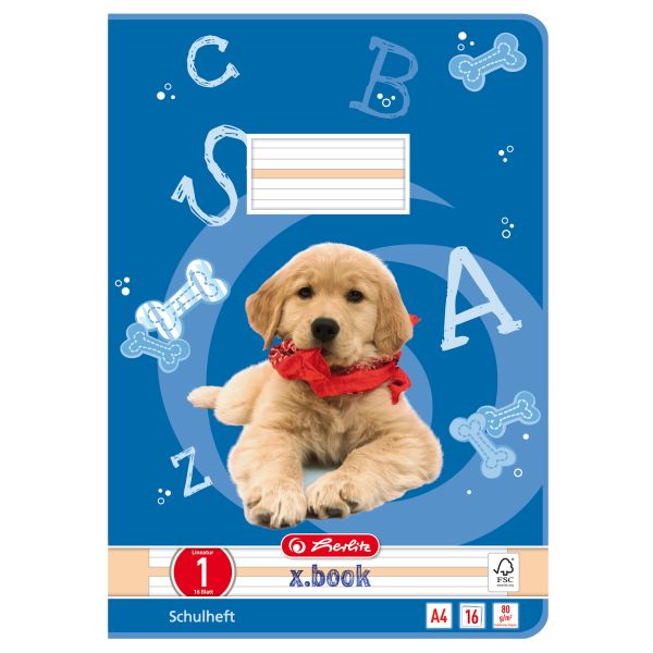 exercise book A4 16 sheets no.01 motif Dog FSC Mix